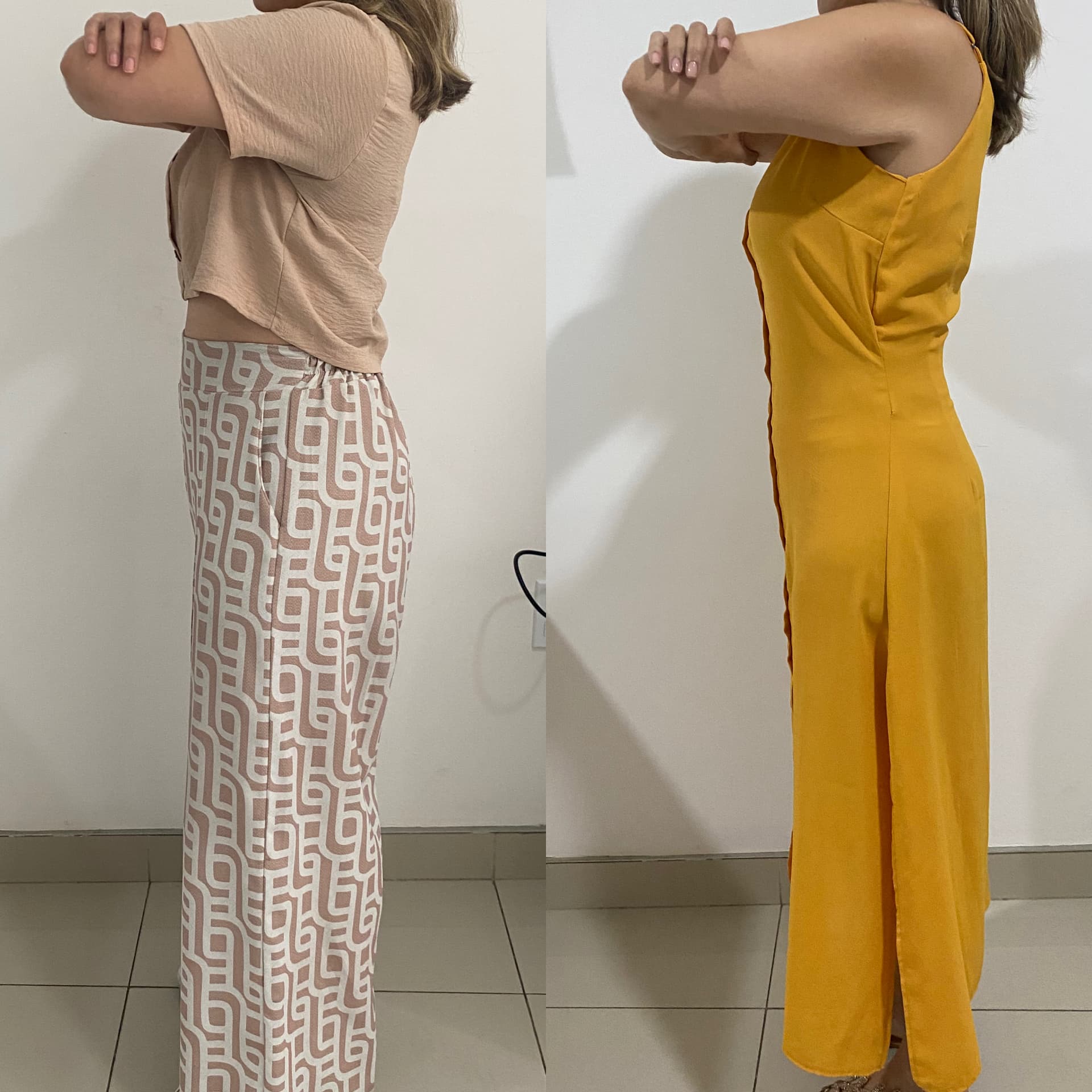 Registro comparativo de acompanhamento 3, antes à esquerda e depois à direita